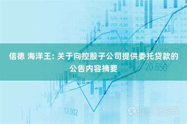 信德 海洋王: 关于向控股子公司提供委托贷款的公告内容摘要