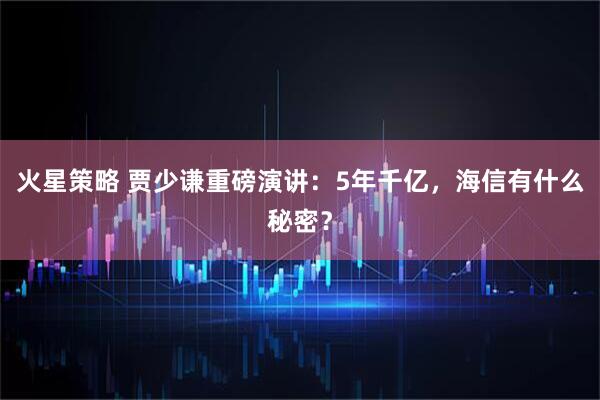 火星策略 贾少谦重磅演讲：5年千亿，海信有什么秘密？