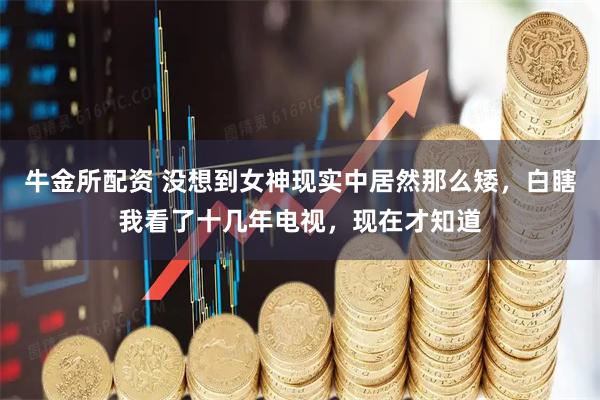 牛金所配资 没想到女神现实中居然那么矮，白瞎我看了十几年电视，现在才知道