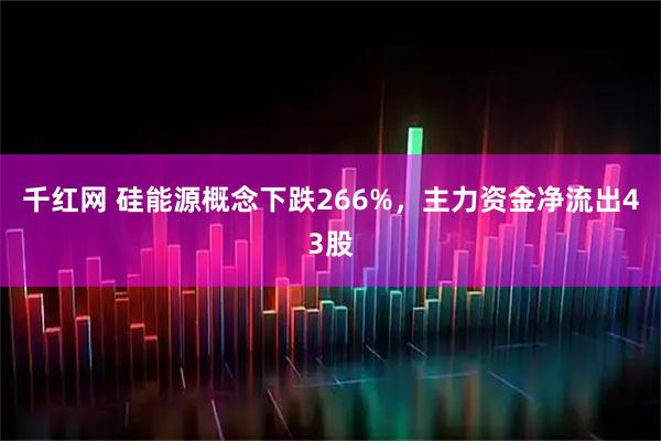 千红网 硅能源概念下跌266%，主力资金净流出43股
